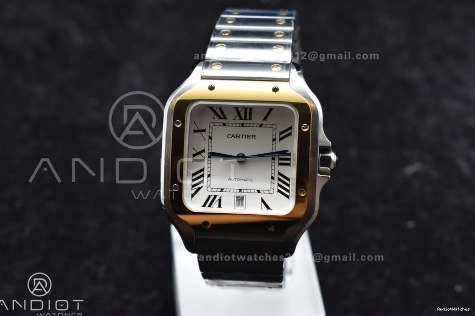 YG SS Bracelet Contemporary 1:1 de YG MIYOTA 1053 Best 40mm BVF on Cartier Santos Edition SS V 9015 White Dial SmartLinks 0509